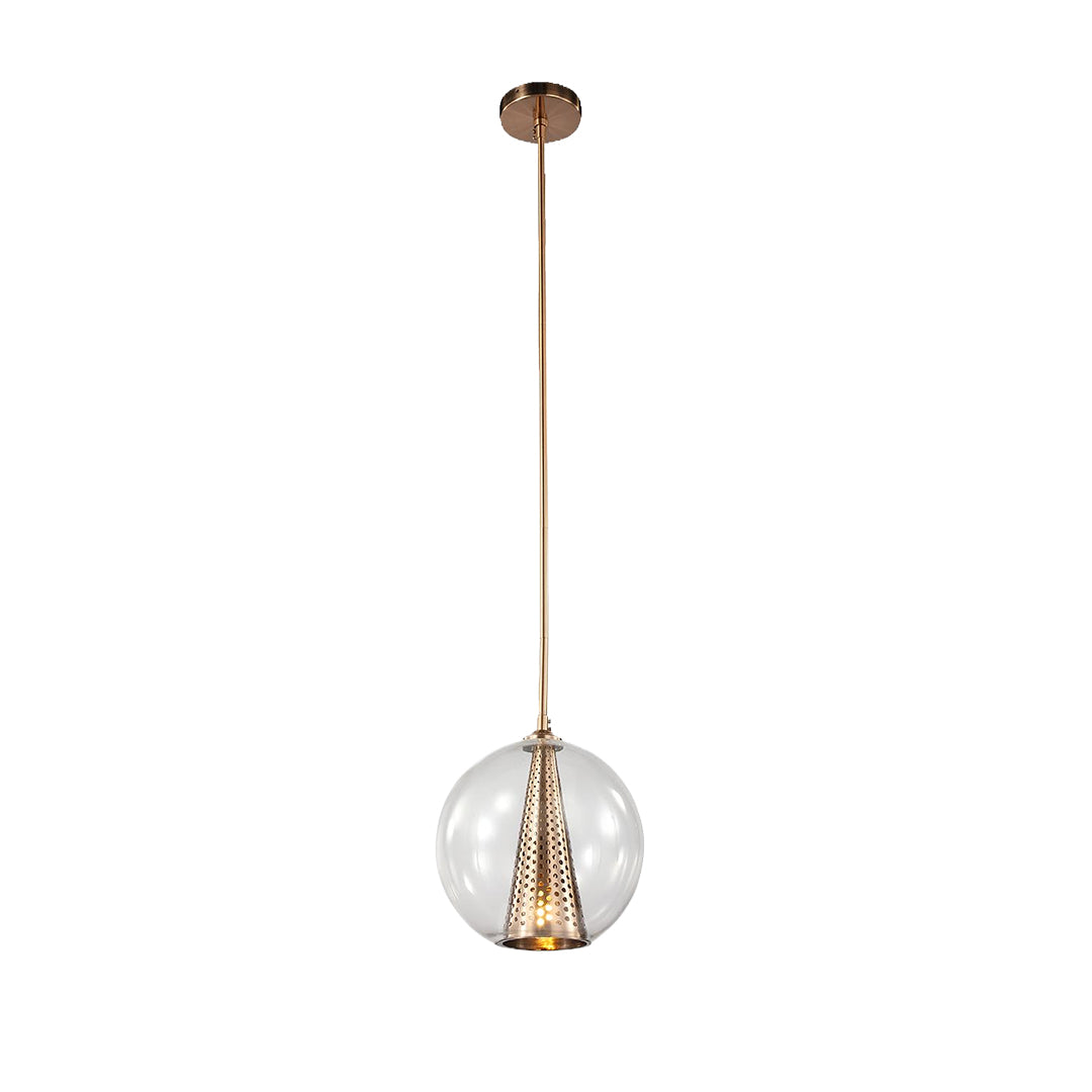 Orvella Glass Pendant Light – Modern Minimalist Clear Globe Bedroom Reading Hanging Ceiling Lighting