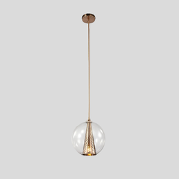 Orvella Glass Pendant Light – Modern Minimalist Clear Globe Bedroom Reading Hanging Ceiling Lighting