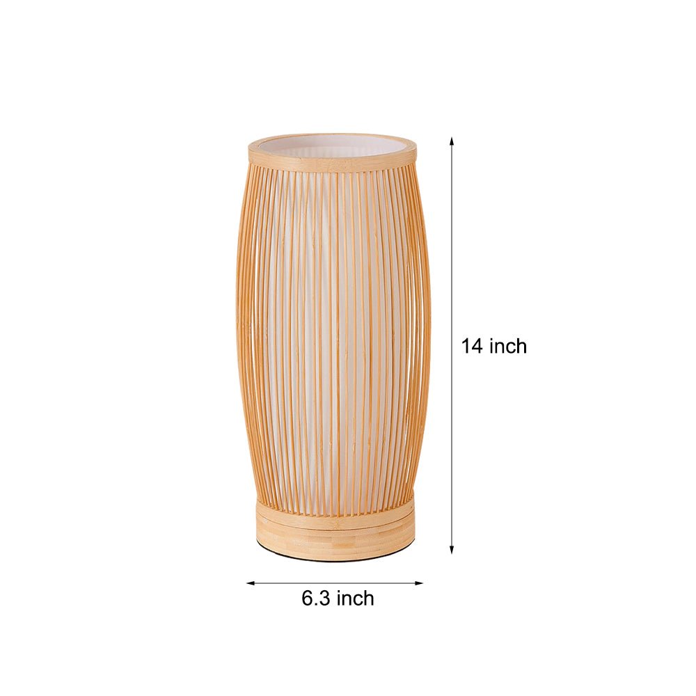 Bamboo Slatted Table Lamp – Japanese Lantern-Style Ambient Light