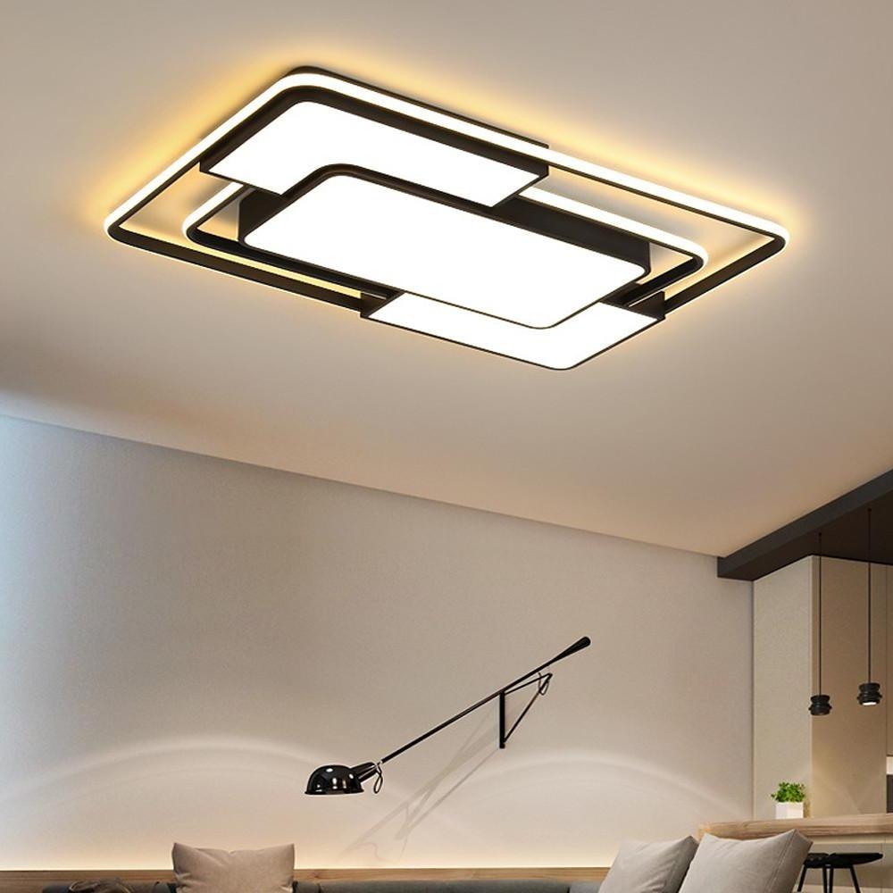 Lumisync LED Ceiling Light – Modern Geometric Flush Mount Fixture with Dimmable Remote Control