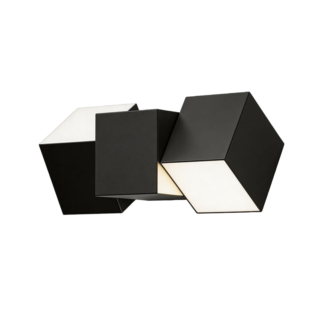 Hexaro Cube Wall Sconce – Modern Black Geometric LED Adjustable Decorative Lighting Bedroom Living Room