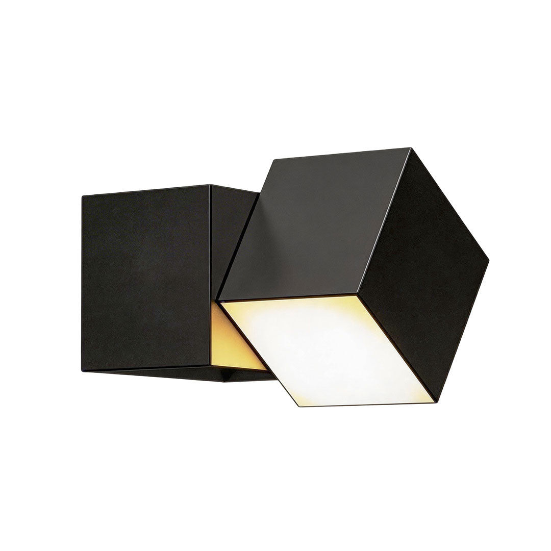 Hexaro Cube Wall Sconce – Modern Black Geometric LED Adjustable Decorative Lighting Bedroom Living Room