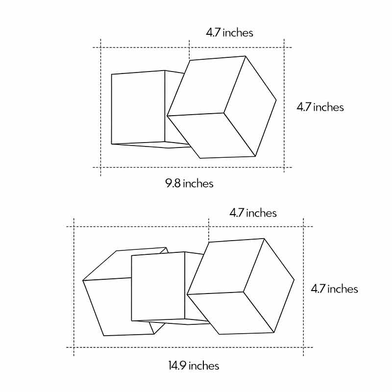 Hexaro Cube Wall Sconce – Modern Black Geometric LED Adjustable Decorative Lighting Bedroom Living Room