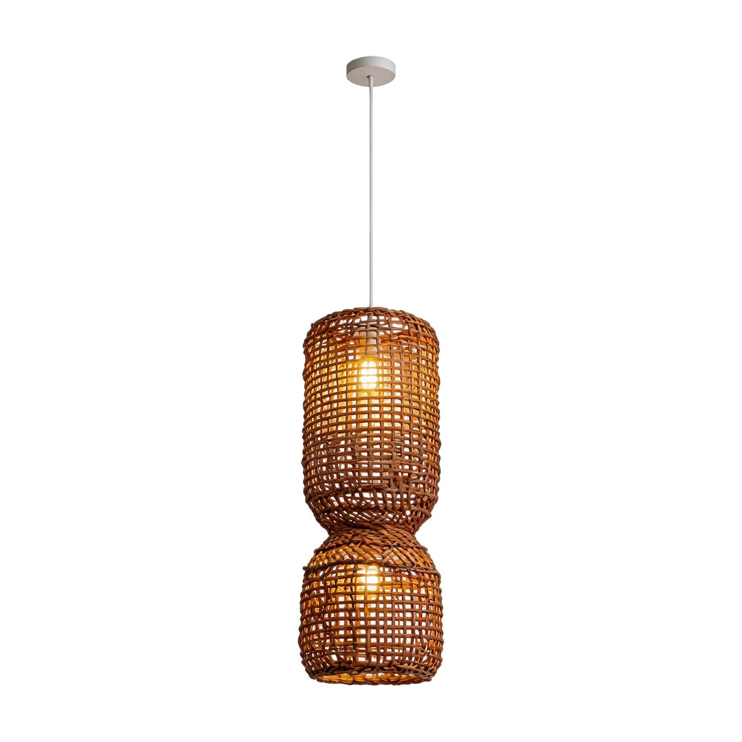 Bayana Woven Pendant Light – Rattan Handwoven Boho Decorative Lighting Dining Room Kitchen Island