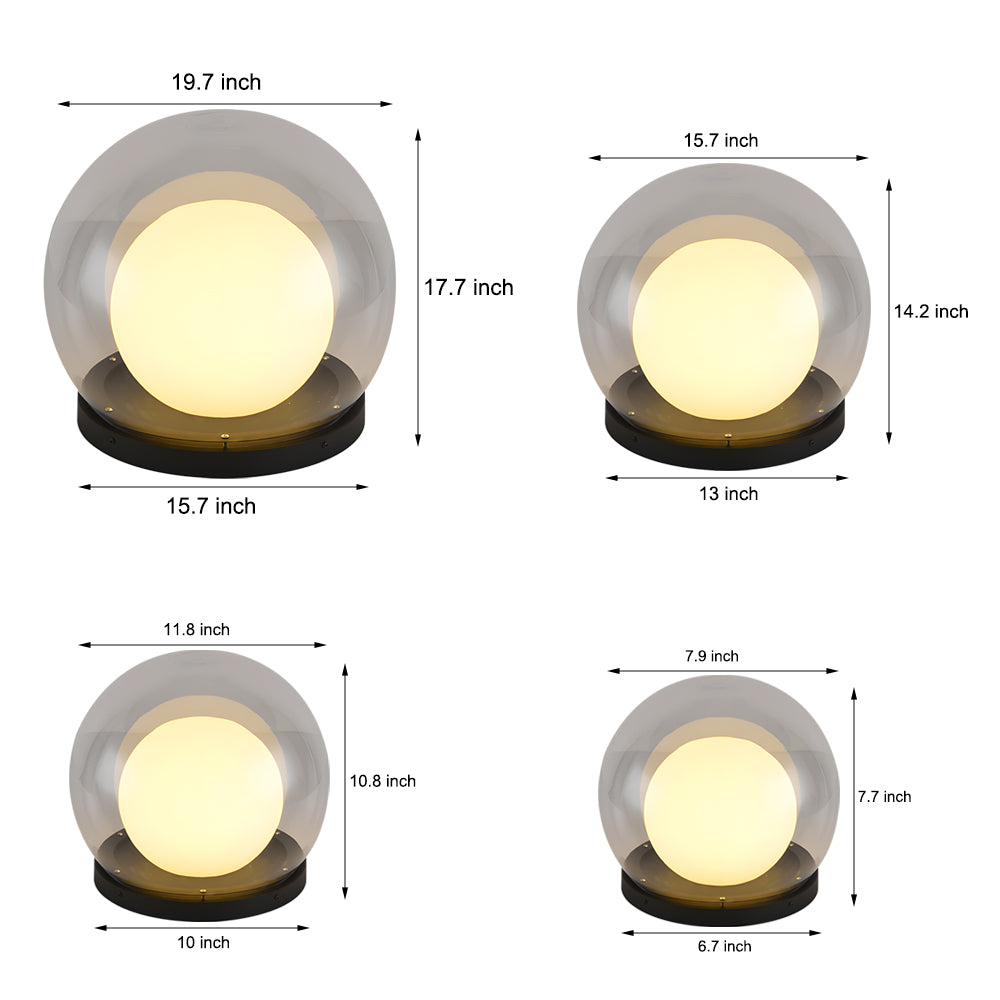 Solara Globe Pillar Light – LED Outdoor Waterproof Garden Fence Post Landscape Lighting