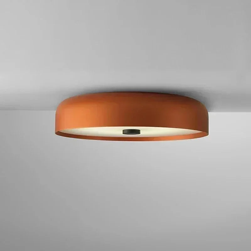 Ferrico Drum Ceiling Light – LED Flush Mount Terracotta Copper Modern Bedroom Living Room