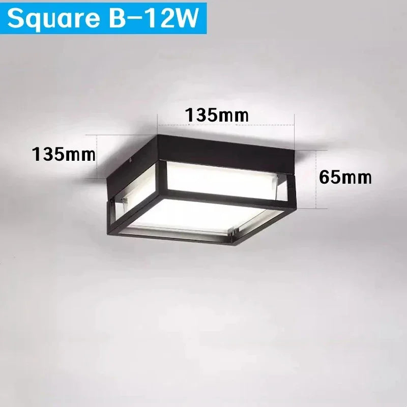 Quadrix Frame Ceiling Light – LED Flush Mount Square Black Modern Ceiling Lighting Fixture Living Room Bedroom