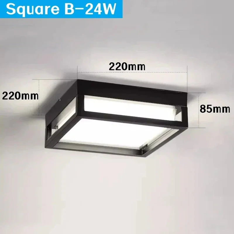 Quadrix Frame Ceiling Light – LED Flush Mount Square Black Modern Ceiling Lighting Fixture Living Room Bedroom