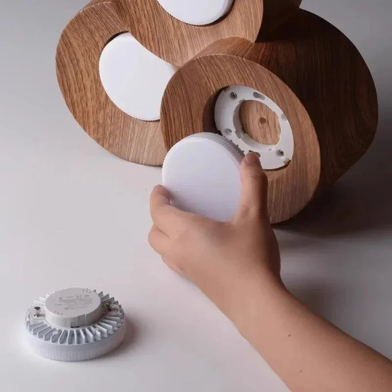 Granova Cylinder Flush Mount – Wood Ceiling Light Living Room Bedroom Modern LED Decorative Lighting