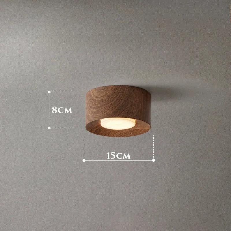 Granova Cylinder Flush Mount – Wood Ceiling Light Living Room Bedroom Modern LED Decorative Lighting