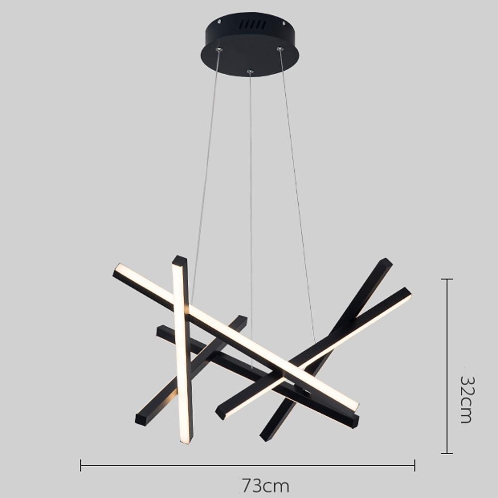 Intersecting Linear LED Chandelier – Modern Starburst Dining Room Living Room Pendant