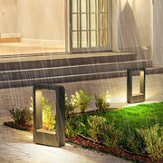 Rectangular Frame LED Bollard Light for Garden Pathways – Modern Waterproof Outdoor Landscape Fixture