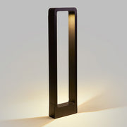 Rectangular Frame LED Bollard Light for Garden Pathways – Modern Waterproof Outdoor Landscape Fixture