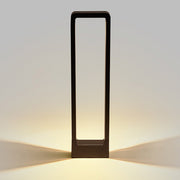 Rectangular Frame LED Bollard Light for Garden Pathways – Modern Waterproof Outdoor Landscape Fixture