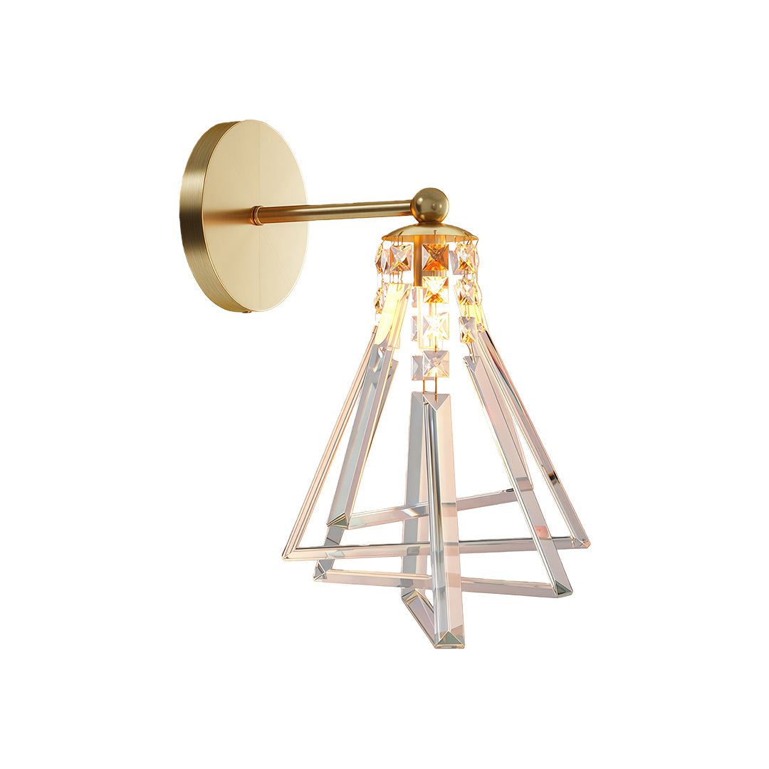Helios Prism Glass Wall Lamp – Geometric Crystal Interior Wall Lighting Fixture
