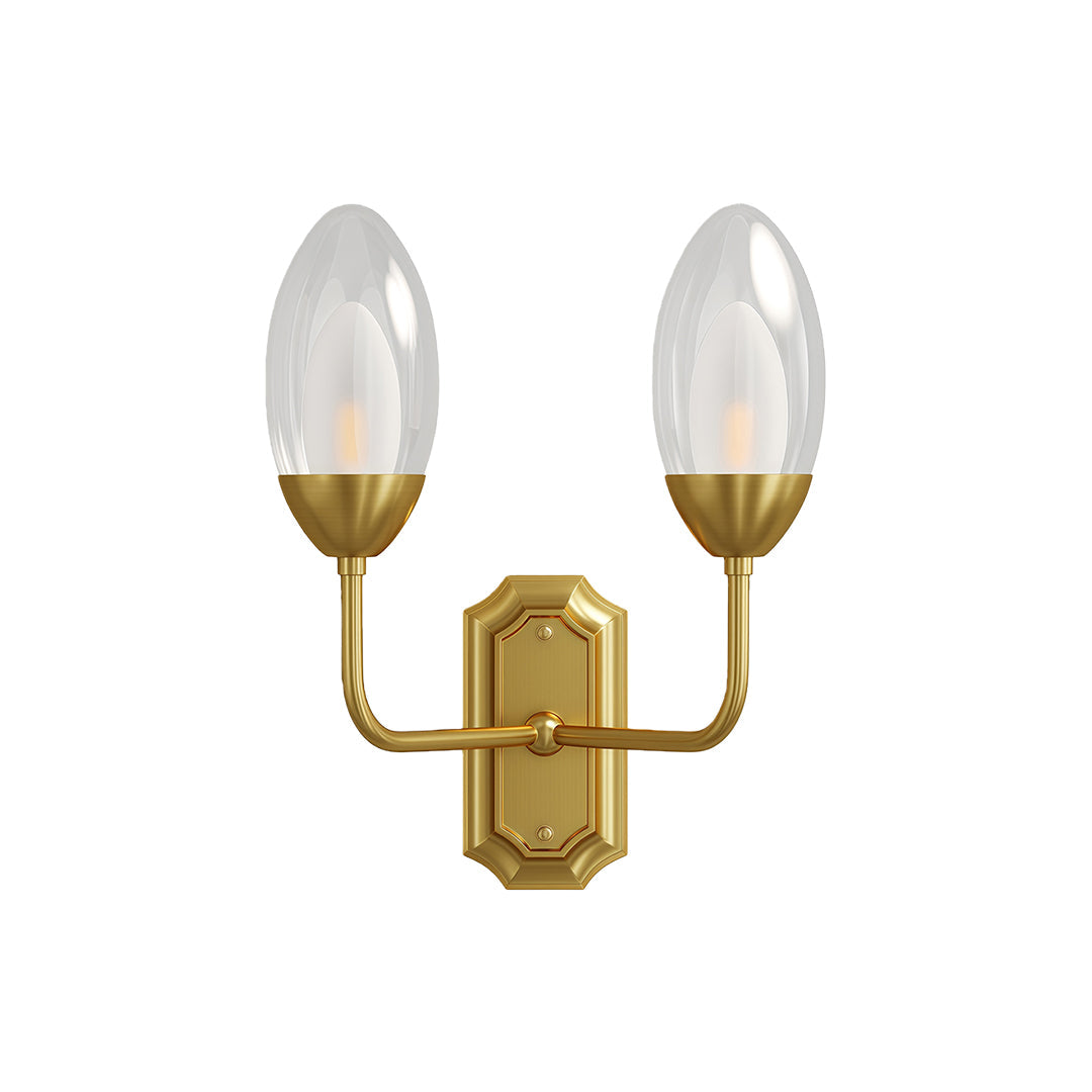 Elysia Twin Glass Wall Lamp – Dual Arm Architectural Interior Wall Lighting Fixture