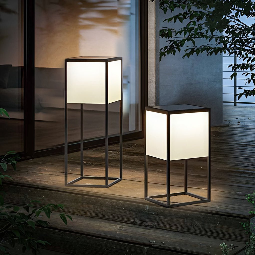 Minimalistic Cube Outdoor Floor Lamp – Waterproof LED Garden and Patio Light