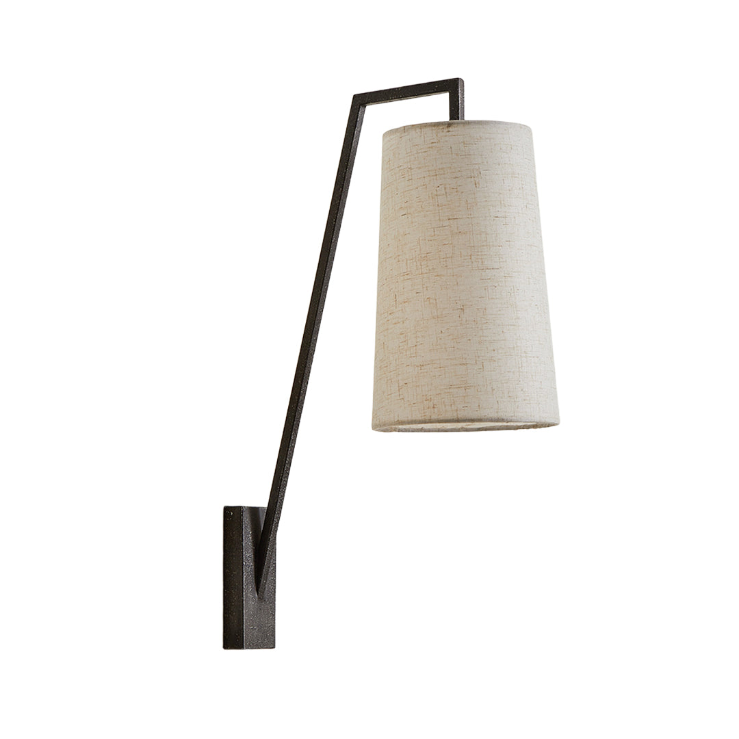 Arden Linen Arm Wall Lamp – Fabric Shade Interior Wall Lamp Fixture