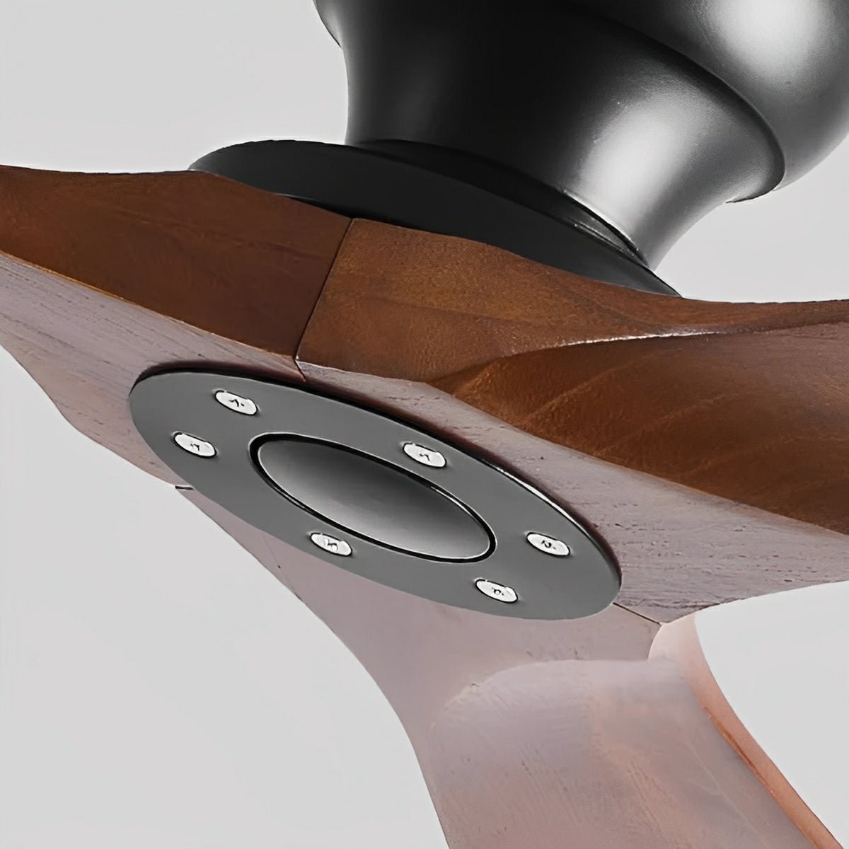 Brevent Aero Ceiling Fan – Modern Wood Blade Living Room Bedroom Large Low Profile Black Mount
