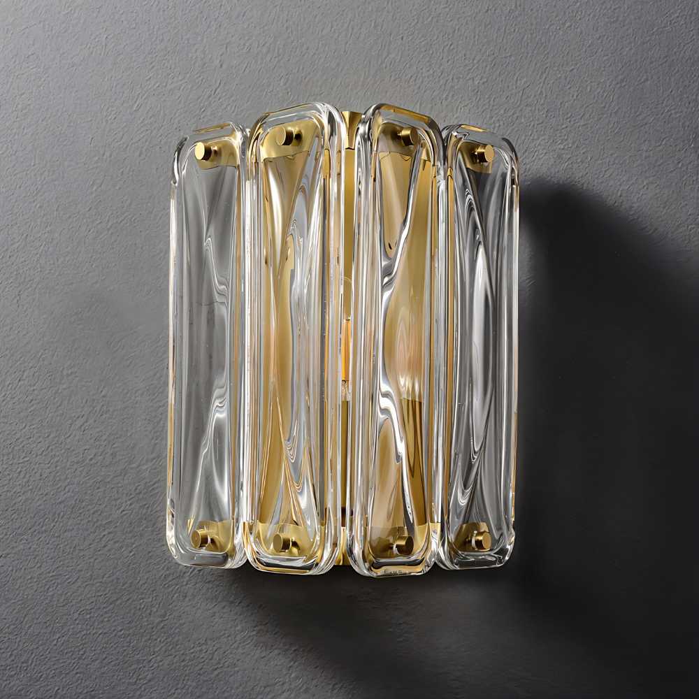 Patina Copper Dome Wall Lamp – Textured Glass Copper Finish Architectural Wall Lighting Fixture