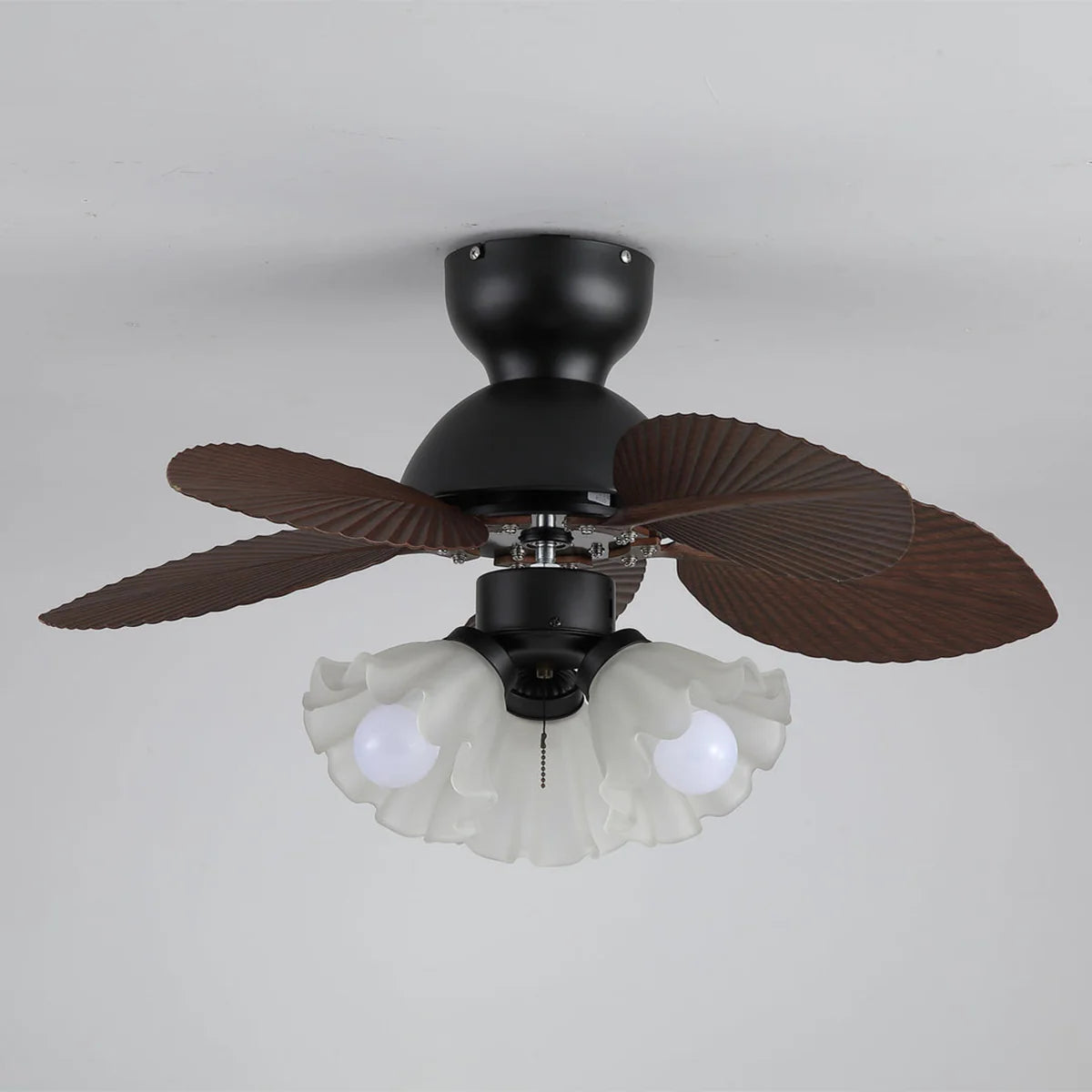 Verdant Fronds Ceiling Fan Light – LED Indoor Vintage Ceiling Fan Light Fixture Quiet Architectural Ambience