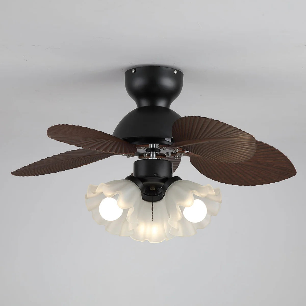 Verdant Fronds Ceiling Fan Light – LED Indoor Vintage Ceiling Fan Light Fixture Quiet Architectural Ambience