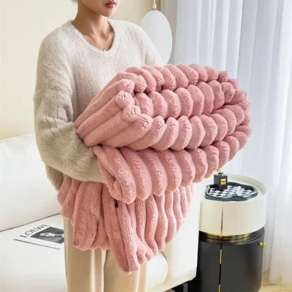 Knotara Chunky Knit Throw Blanket – Soft Plush Cozy Luxury Grey Fleece Sofa Bed Living Room Decor