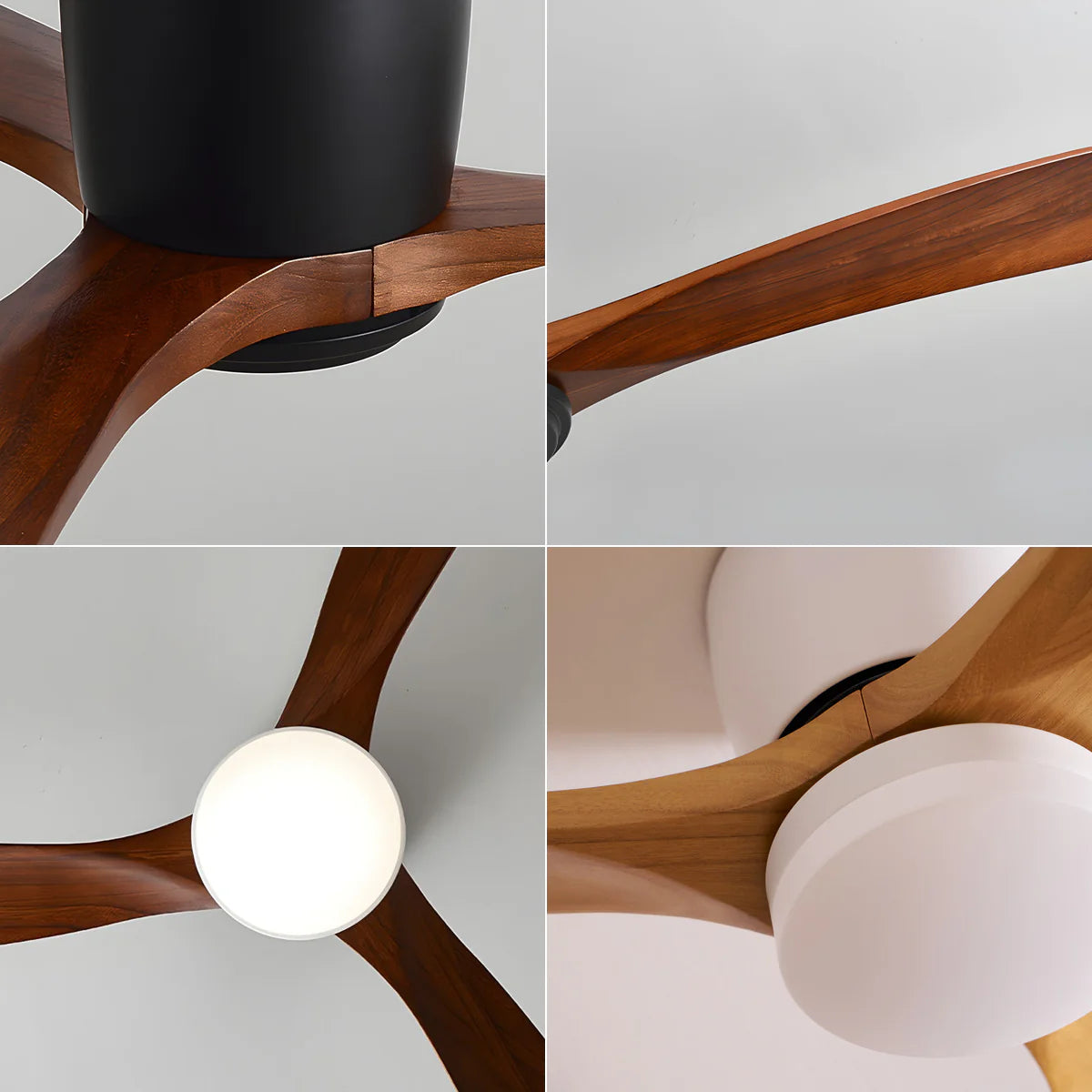 Proton Wood Ceiling Fan Light – LED Nordic Ceiling Fan Light