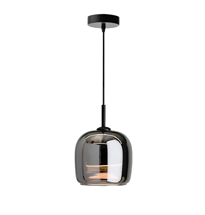 Smoked Glass Pendant Light – Modern Hanging Ceiling Fixture