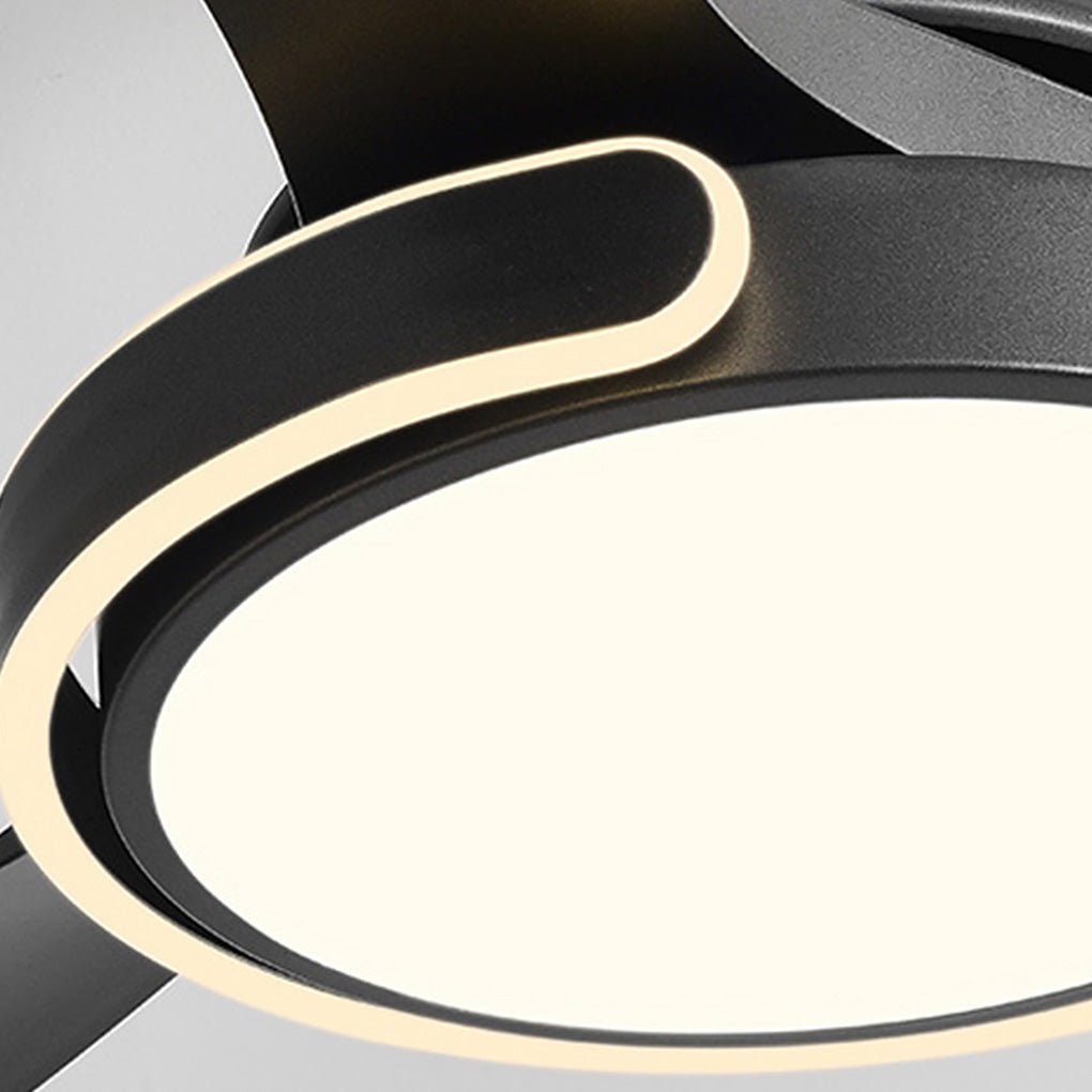 Velmora Smart Ceiling Fan Light – Modern LED Remote Control Dimmable Black Low Profile Fixture
