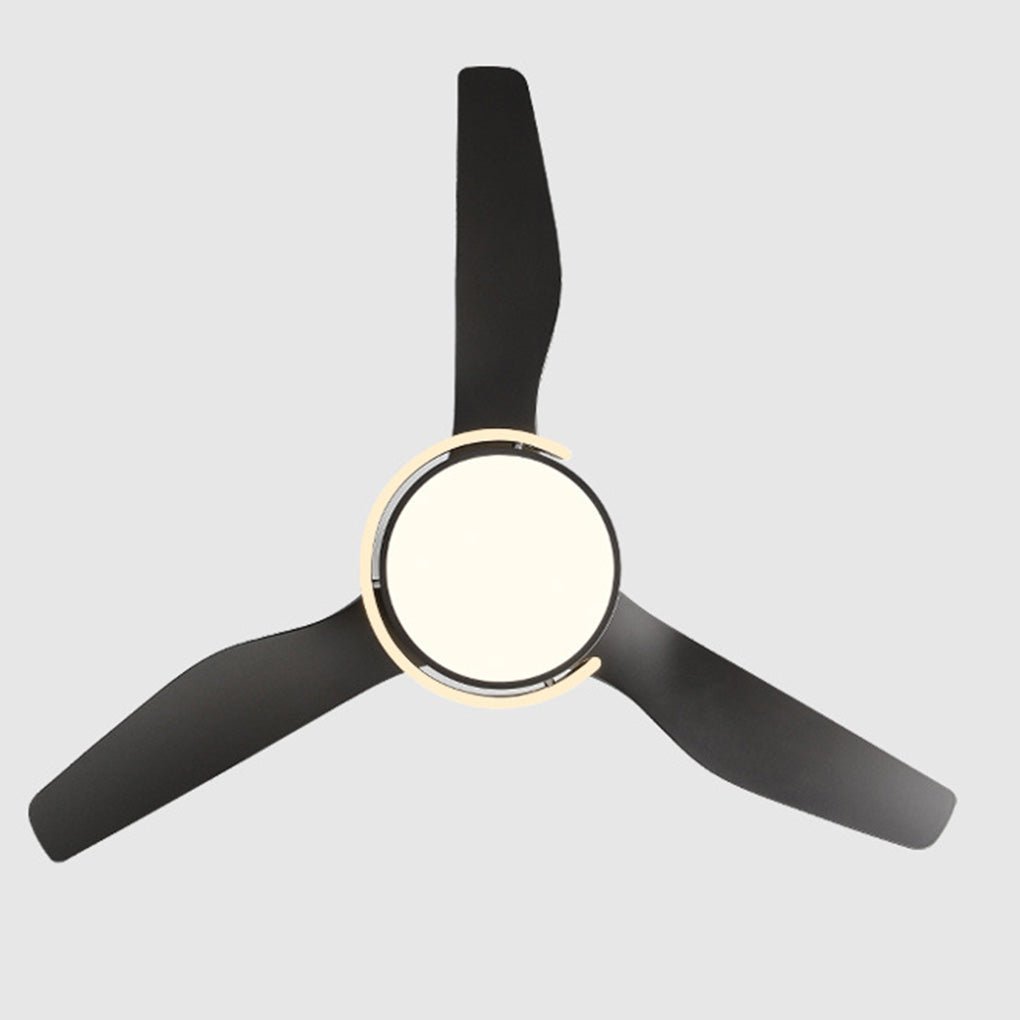 Velmora Smart Ceiling Fan Light – Modern LED Remote Control Dimmable Black Low Profile Fixture