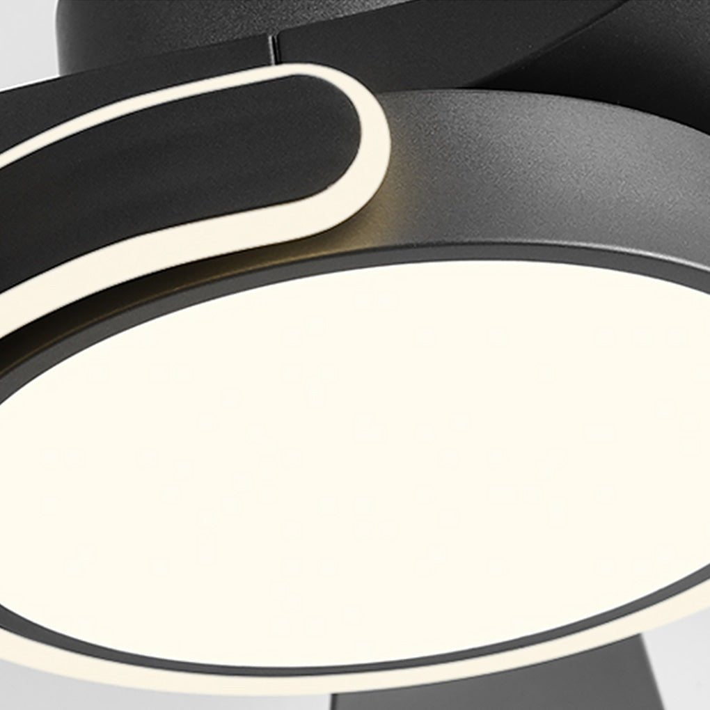 Velmora Smart Ceiling Fan Light – Modern LED Remote Control Dimmable Black Low Profile Fixture