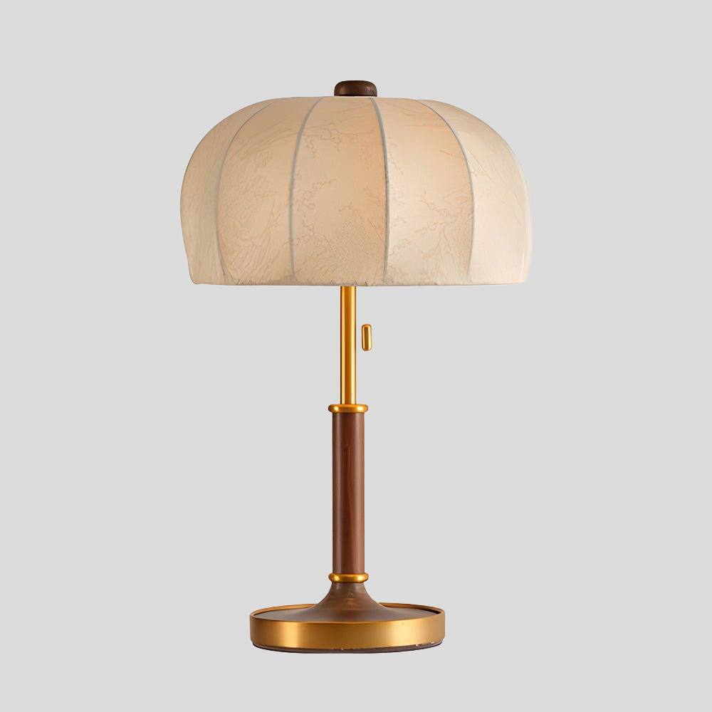 Vintage Pleated Dome Table Lamp – Classic Fabric Shade Bedside Light