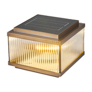 Fluted Glass Solar Post Cap Lights – Waterproof LED Outdoor Pillar Lamps