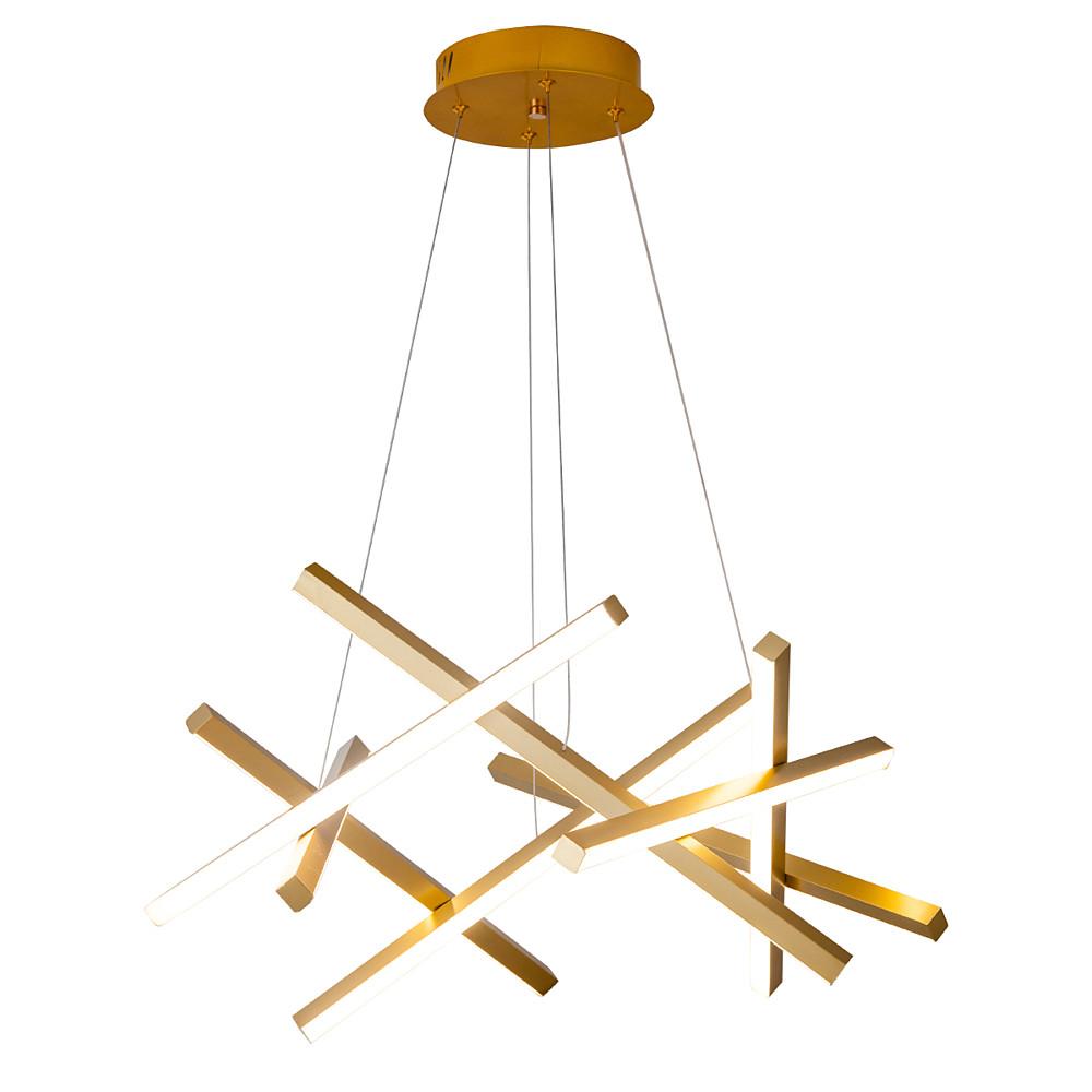 Intersecting Linear LED Chandelier – Modern Starburst Dining Room Living Room Pendant