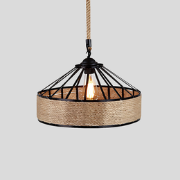 Bravaro Rope Pendant Light – Rustic Farmhouse Industrial Kitchen Island Hanging Ceiling Lighting