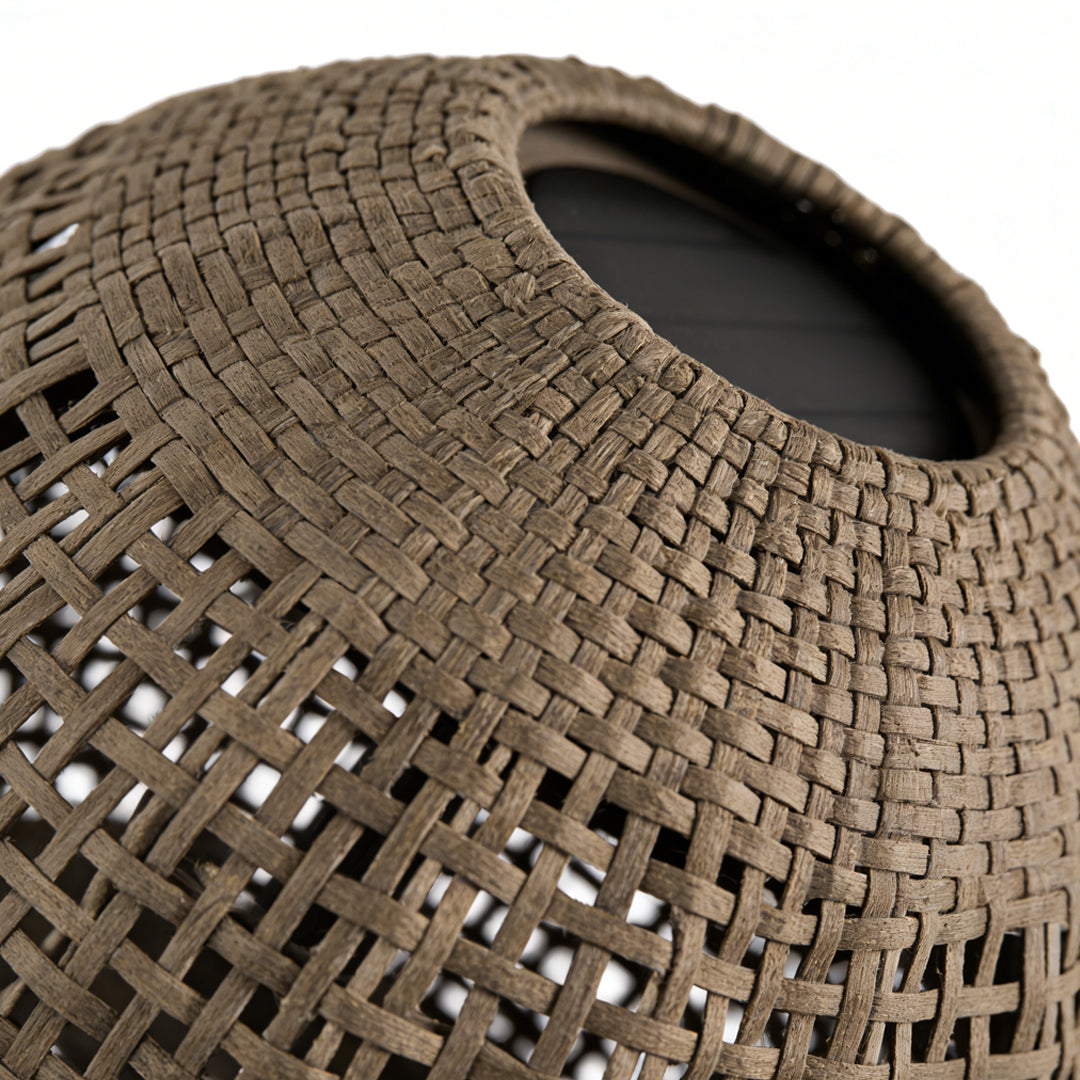 Ravello Woven Floor Lamp – Outdoor Rattan LED Sphere Patio Garden Ambient Lighting