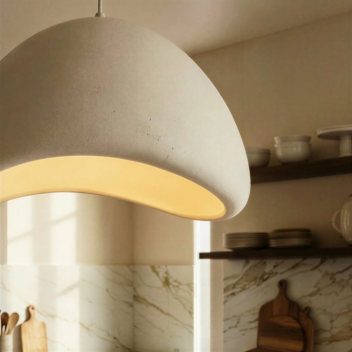 Vellum Pendant Light – Modern White Dome Hanging Ceiling Fixture Kitchen Island Dining Room Decorative Lighting