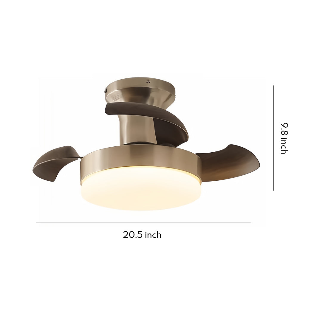 Aurelium Blade Ceiling Fan Light – Modern LED Flush Mount Low Profile Bedroom Living Room Fixture
