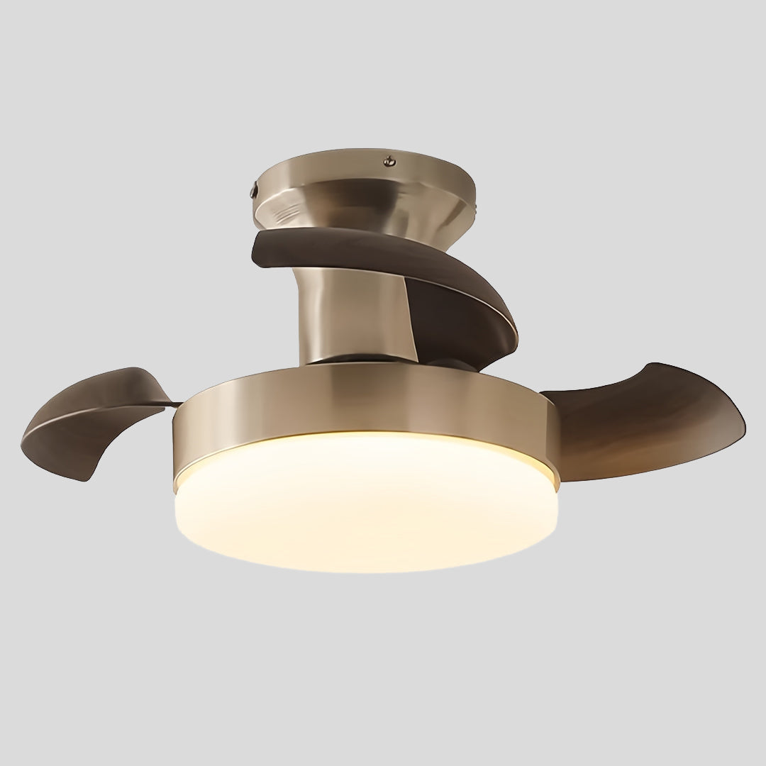 Aurelium Blade Ceiling Fan Light – Modern LED Flush Mount Low Profile Bedroom Living Room Fixture