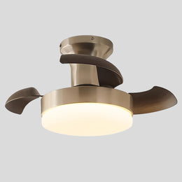 Aurelium Blade Ceiling Fan Light – Modern LED Flush Mount Low Profile Bedroom Living Room Fixture