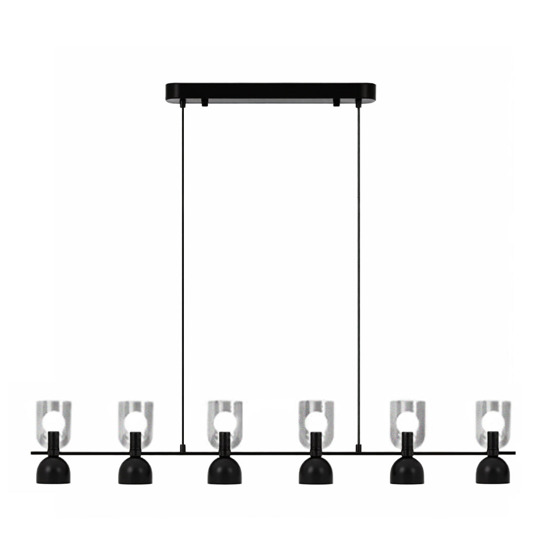 Quova Linear Pendant Light – Black Modern Kitchen Island Chandelier Dining Room Decorative Lighting