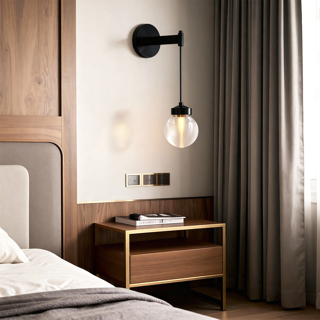 Lunaro Globe Wall Lamp – Brass Bar Glass Pendant Interior Wall Lighting Fixture
