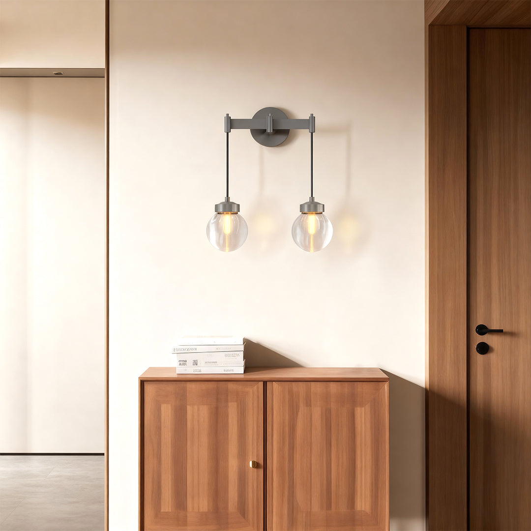 Lunaro Globe Wall Lamp – Brass Bar Glass Pendant Interior Wall Lighting Fixture