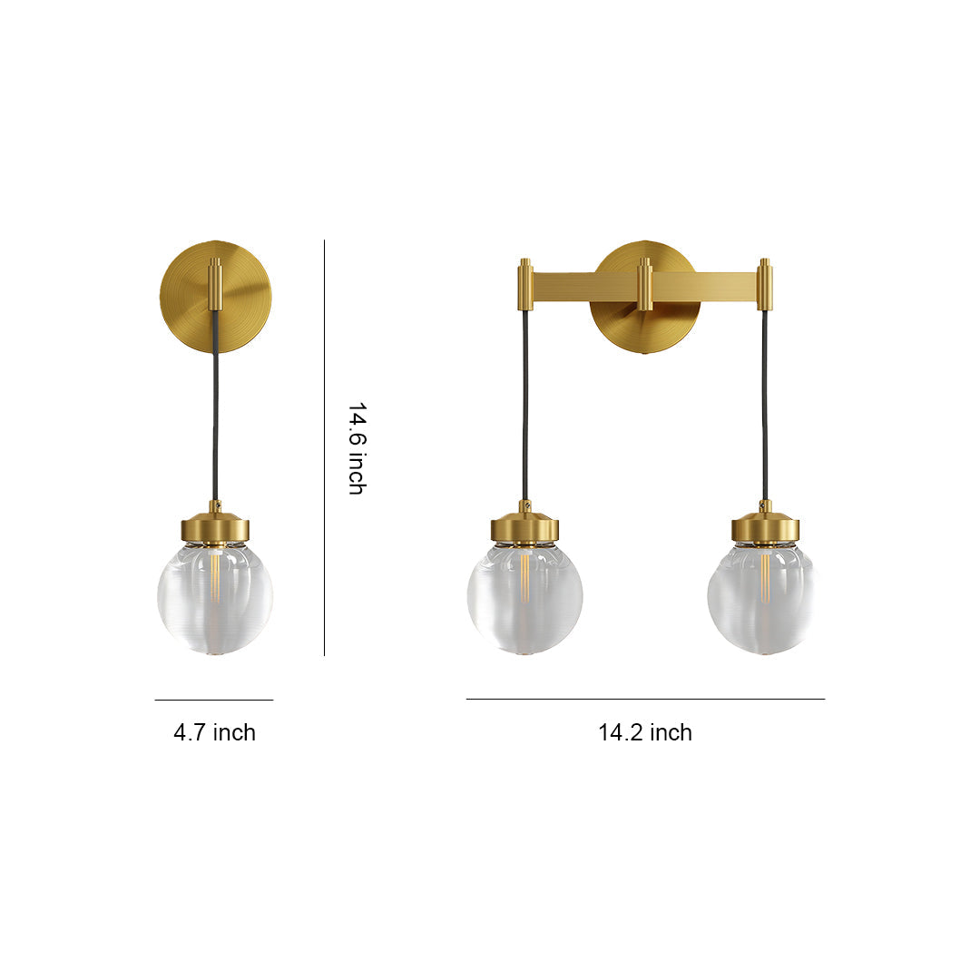 Lunaro Globe Wall Lamp – Brass Bar Glass Pendant Interior Wall Lighting Fixture