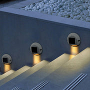 Circular Solar Step Wall Lights for Stairs and Pathways – Waterproof LED Outdoor Landscape Fixtures