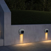 Circular Solar Step Wall Lights for Stairs and Pathways – Waterproof LED Outdoor Landscape Fixtures