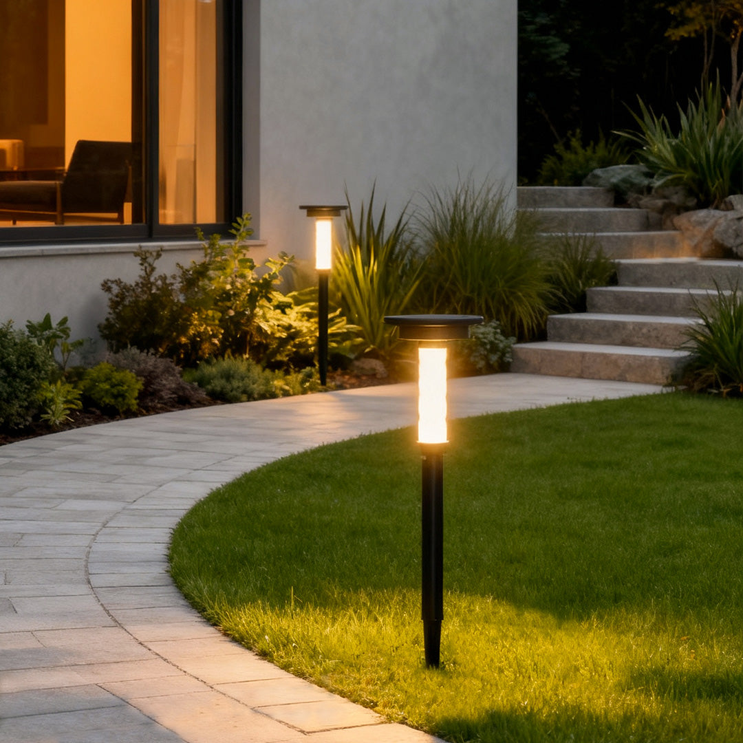 Aurora Crackle Solar Pathway Light – Waterproof LED Outdoor Landscape Bollard