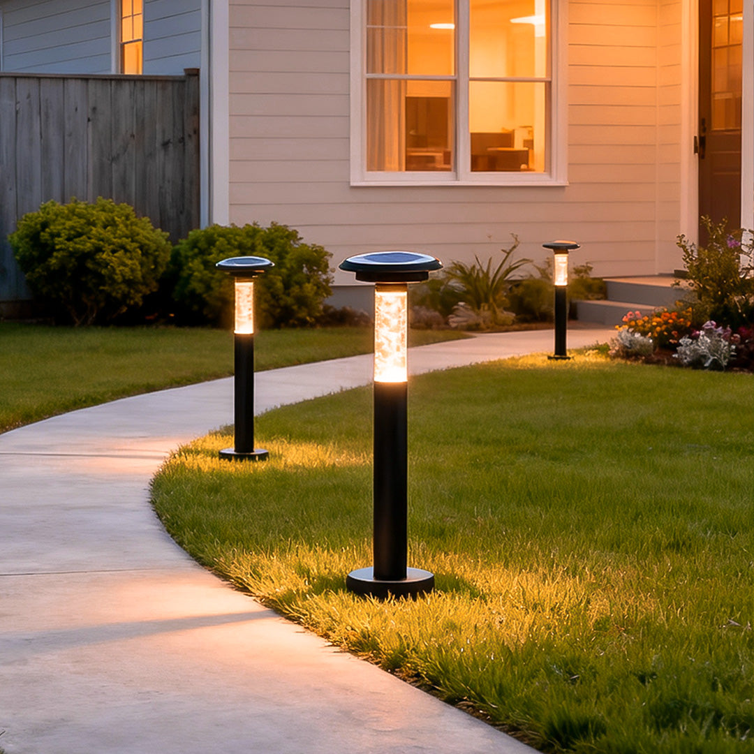 Aurora Crackle Solar Pathway Light – Waterproof LED Outdoor Landscape Bollard