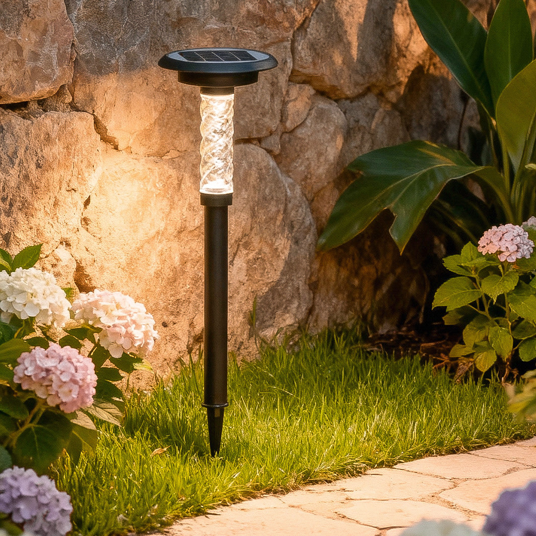 Aurora Crackle Solar Pathway Light – Waterproof LED Outdoor Landscape Bollard